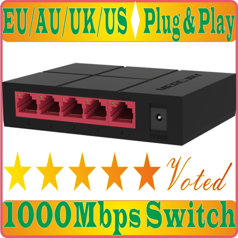SG105M Tenda SG105 Mini 5 портовый Настольный гигабитный коммутатор сетевой Ethernet