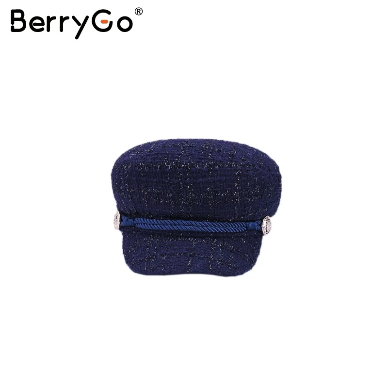 BerryGo Горячая тиснение козырек Военная Кепка женская шапка осень зима хлопок