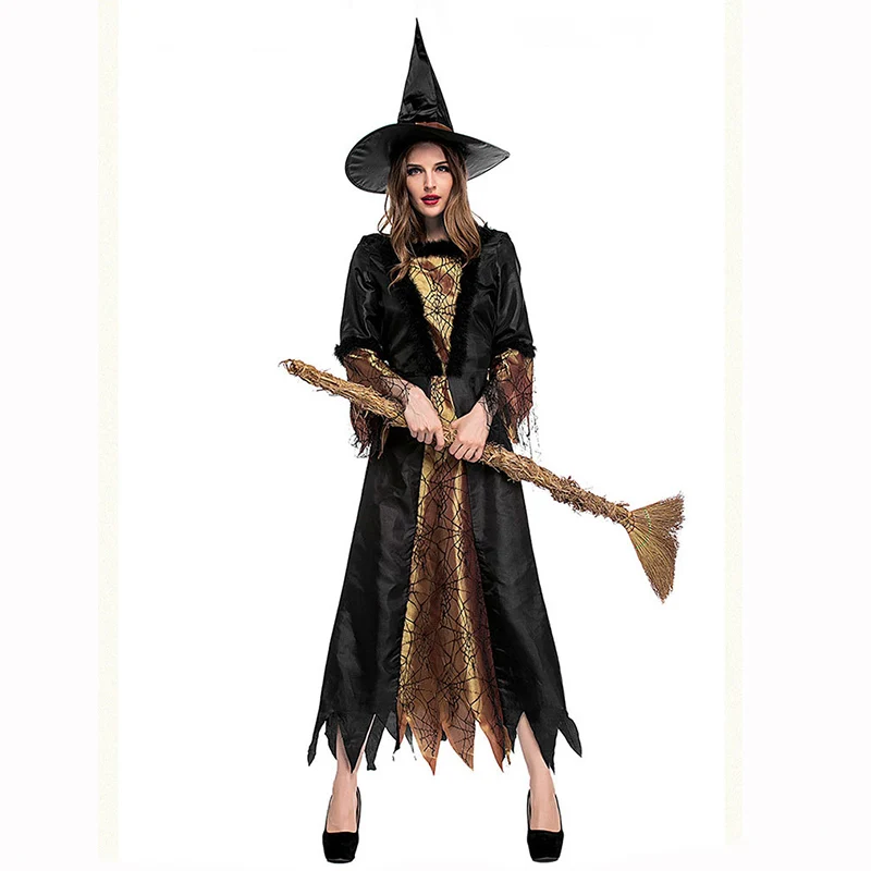 

Magic Moment Adult Cosplay Game Gothic Sexy Witch Costume Carnival Party Evil Sorceress Fancy Dress Halloween Costumes For Women