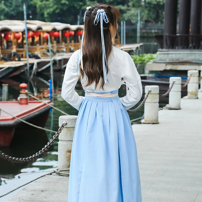 Улучшенное платье Hanfu летнее студенческое в китайском стиле сказочный