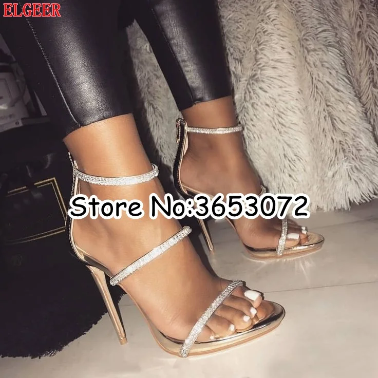 Женские туфли лодочки на высоком каблуке с кристаллами|Боссоножки и сандалии| |
