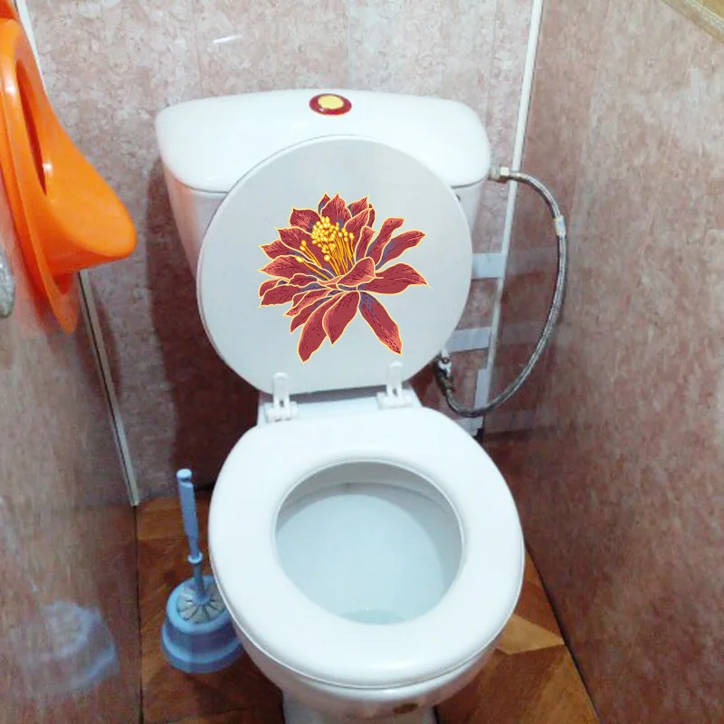 Туалетные наклейки для декора домашней гостиной с тропическими цветами растений Phnom Penh размером 22,7*22,2 см - YOJA T1-1132.