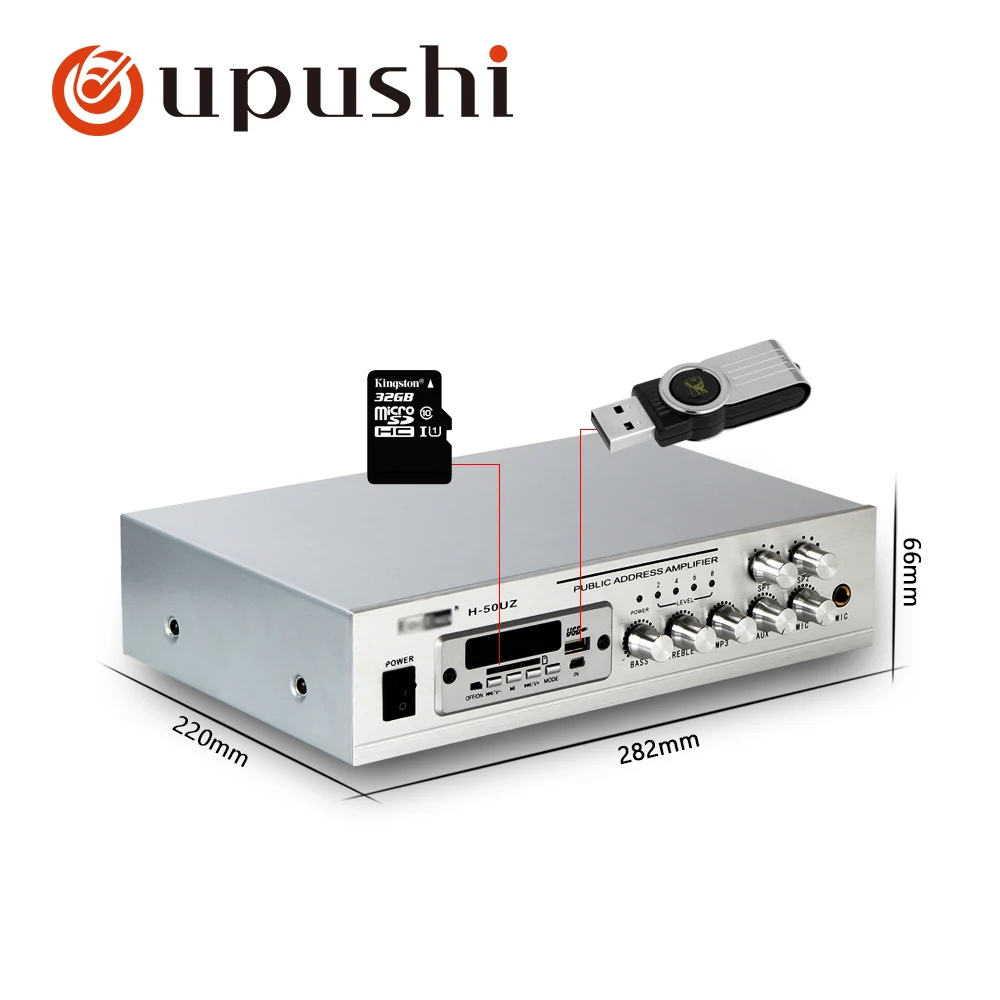 Система upushi pa 50 Вт домашний усилитель стерео bluetooth мини aduio маленький мощности с USB