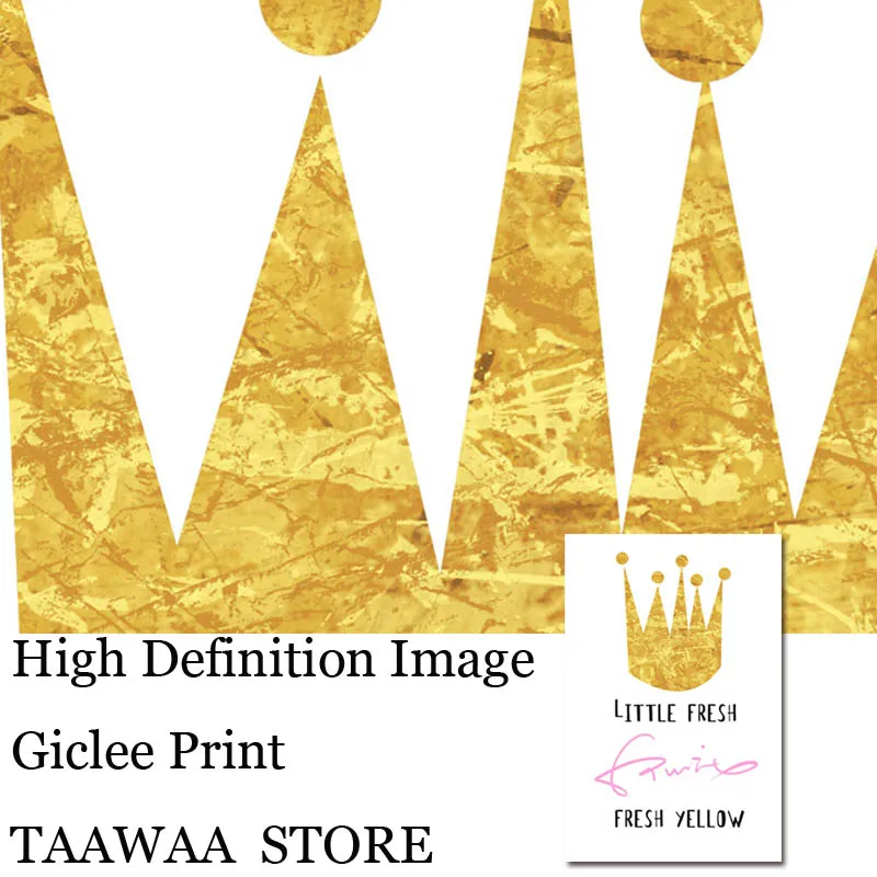 Современная Золотая желтая Корона ананаса холст настенное искусство минимализм