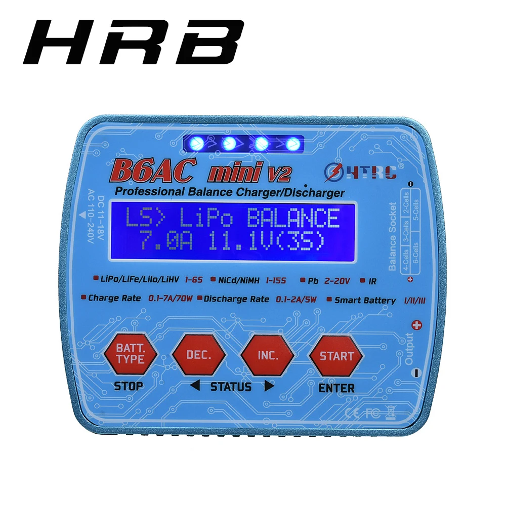 HTRC imax B6AC/B6 Mini V2 Зарядное устройство 70 Вт 7A AC/DC вход Профессиональный для RC моделей