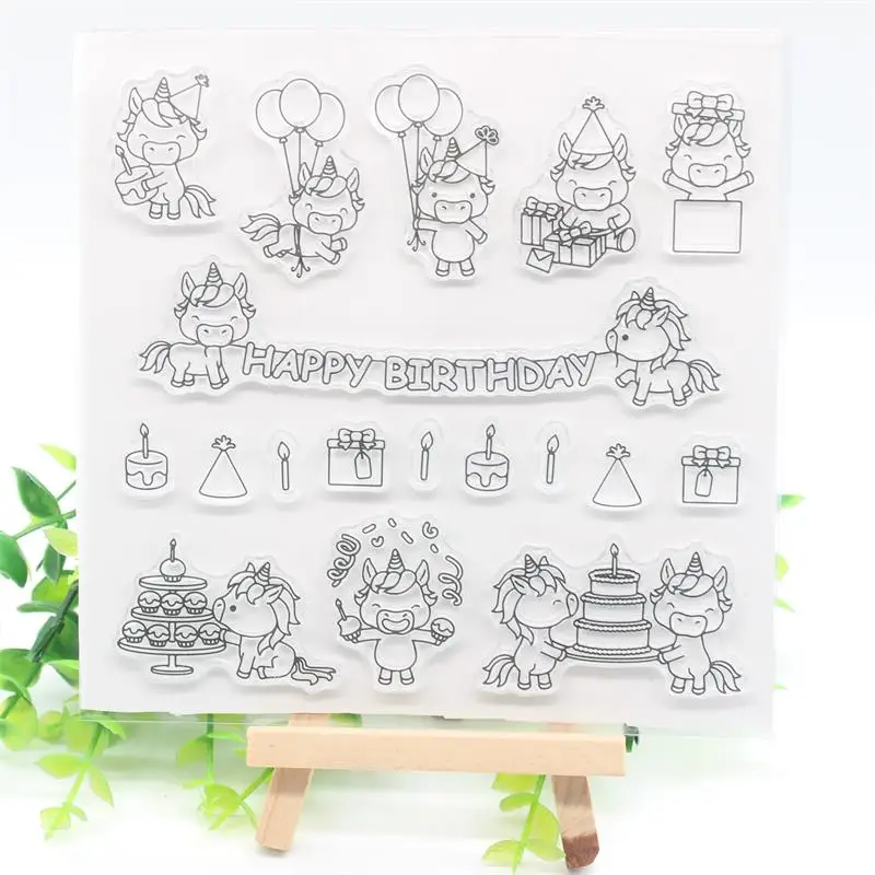 ZFPARTY Единорог прозрачный силиконовый штамп/печать для скрапбукинга/фото