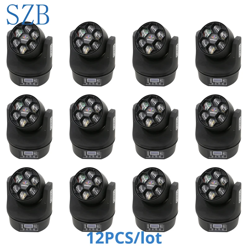 12 шт. 6x15 Вт Mini Bee Eyes RGBW 4в1 Moving Head Beam шайба Свет/SZB-MH0615A | Лампы и освещение