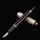 Роскошный подарочный набор ручек 821 матовый черный и золотой зажим перьевая ручка с пером 0,5 мм высококачественные металлические чернильные ручки