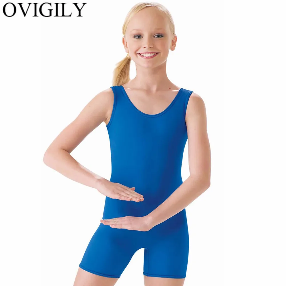 OVIGILY/детский спортивный костюм из спандекса Короткий комбинезон для девочек