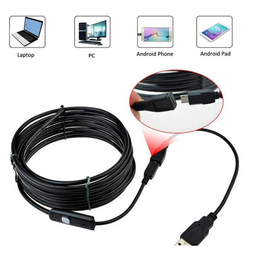 Портативный мини Камера эндоскопа endoskop an97a с 2 м USB кабель 6 LED 1/9 CMOS 640 P HD бороскоп