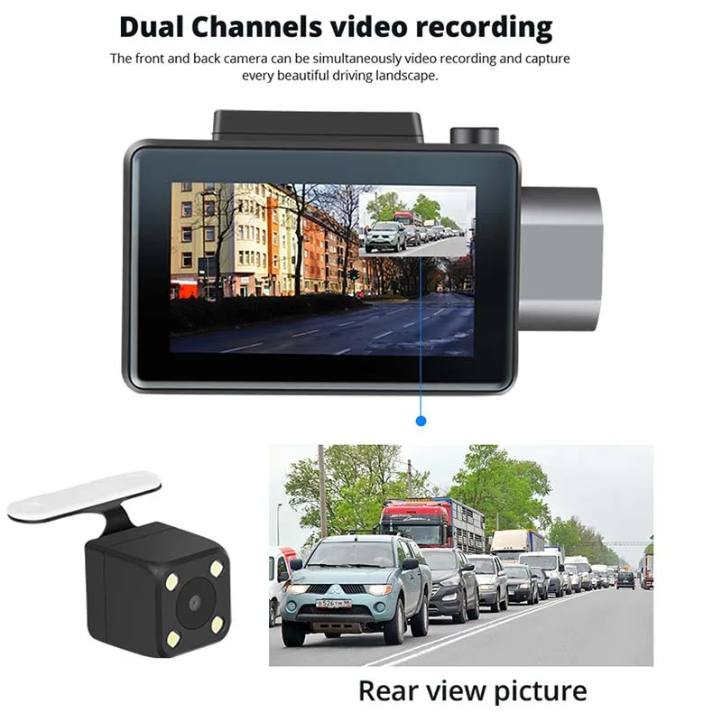 Смарт-видеорегистратор ANSTAR 3 дюйма 1080P HD с функцией записи видео Wi-Fi камерой