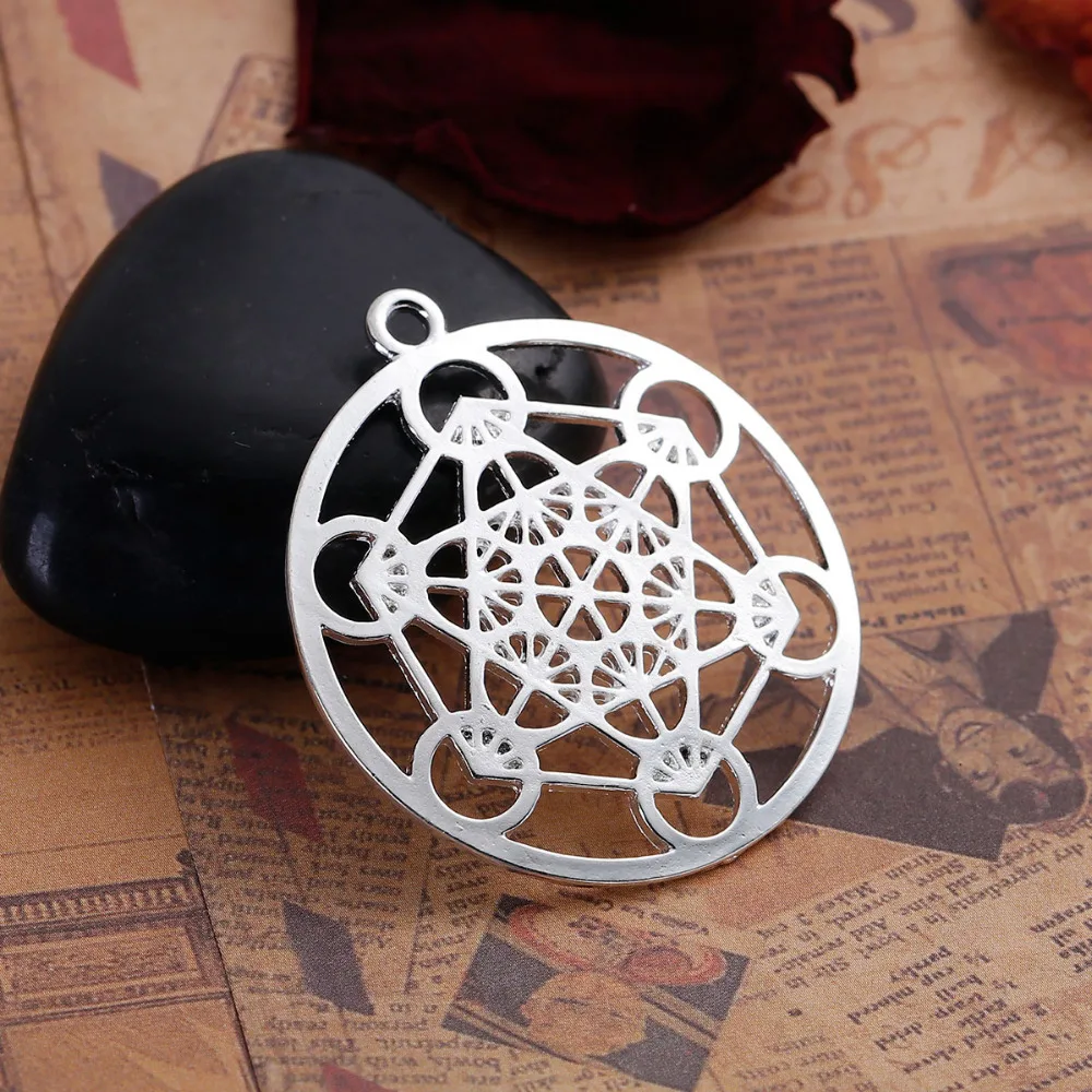 Медные Полые Подвески DoreenBeads серебристого цвета из сплава цинка DIY детали 44 мм x 40
