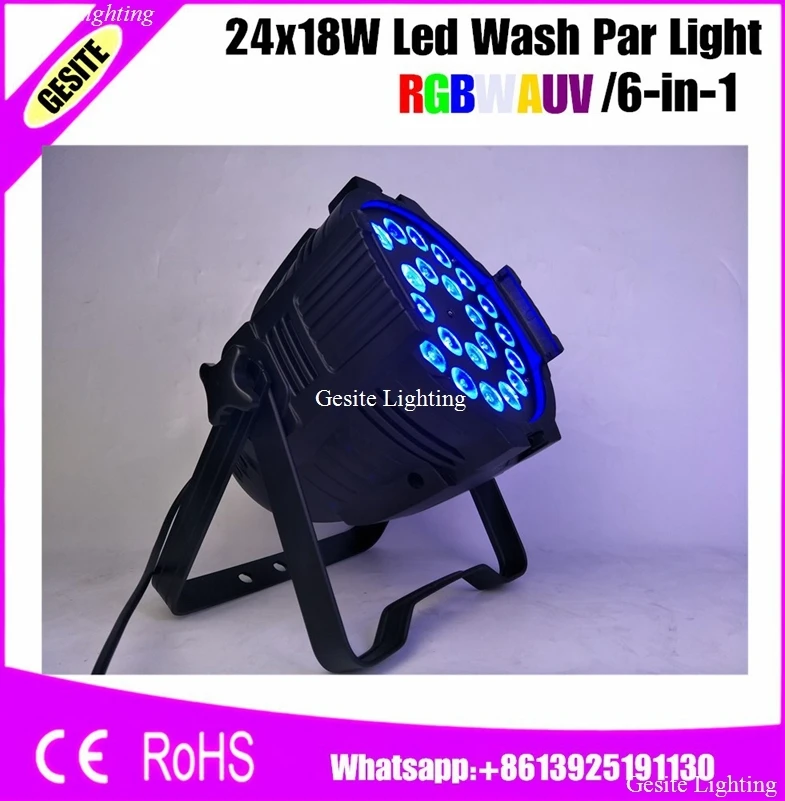 Комнатный светодиодный настенный светильник DMX 24x18 Вт RGBWA + UV 6 в 1 для зала вечерние
