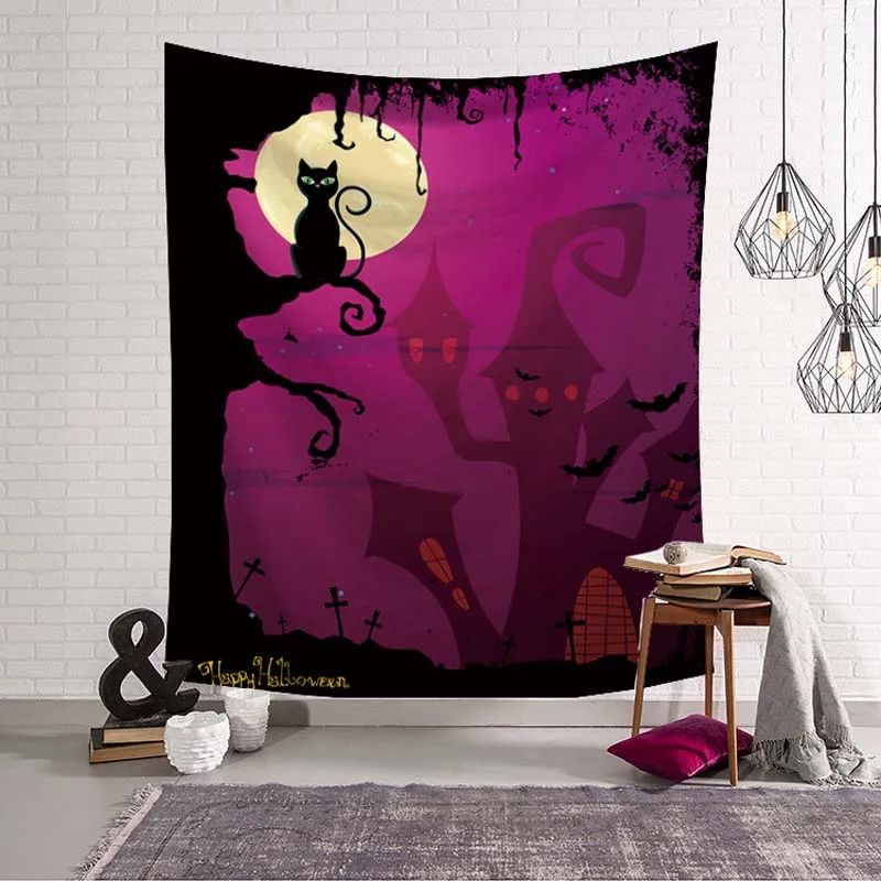 Счастливое украшение на стену Хэллоуин дверь подвесной гобелен дом с