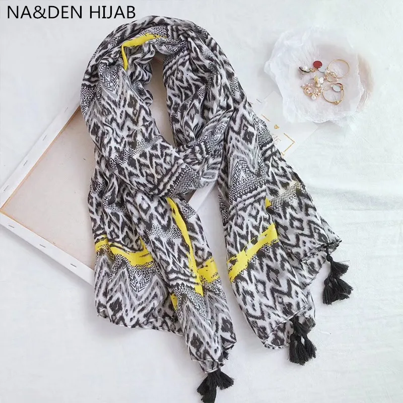 Новый серый простой хлопковый шарф с бахромой шарфы в полоску хиджаб элегантная