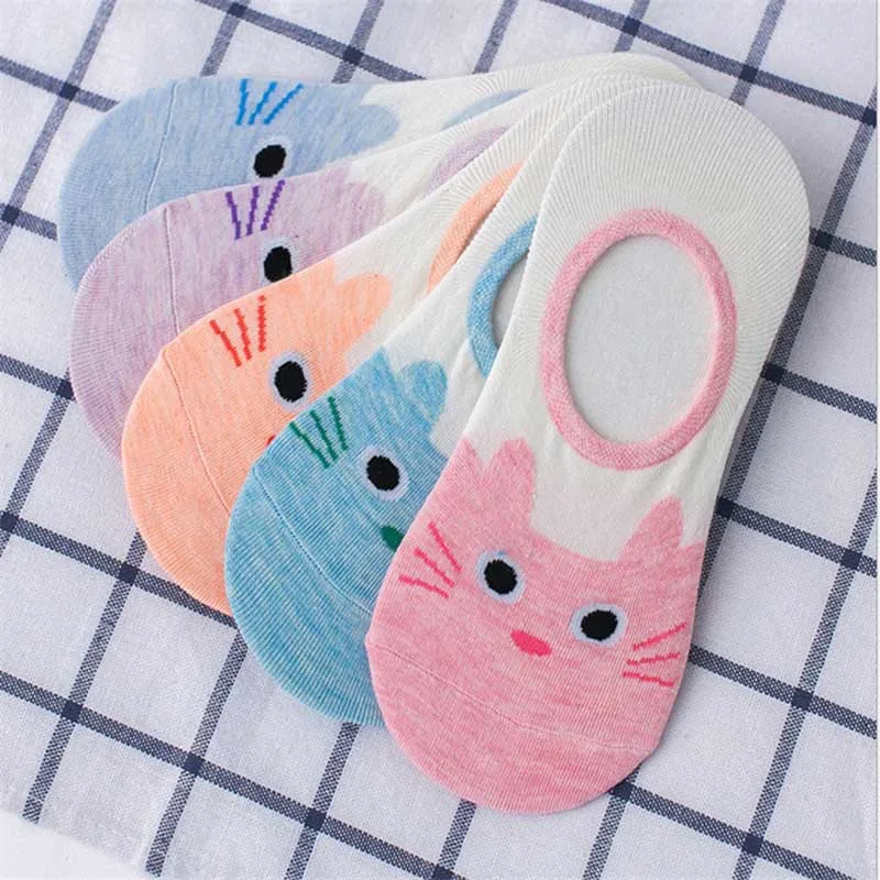 Весенне-летние хлопковые женские короткие носки для отдыха с героями