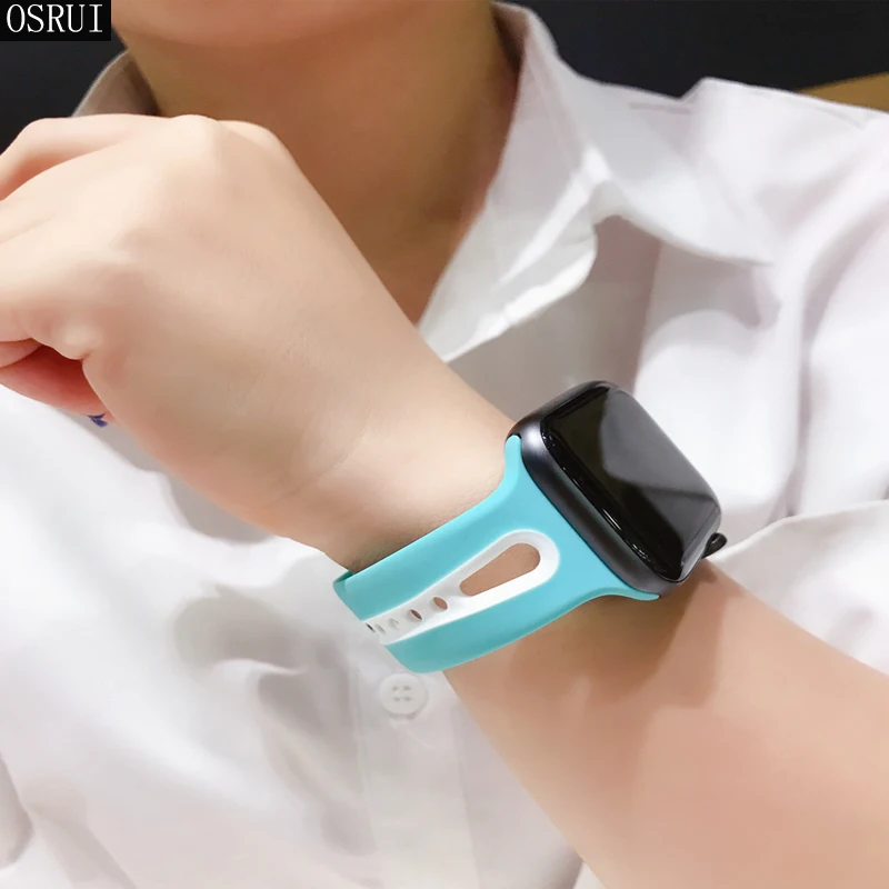 Спортивный ремешок для apple watch band 42 мм 38 44 40 correa iwatch 4 3 2 Силиконовый браслет pulseira