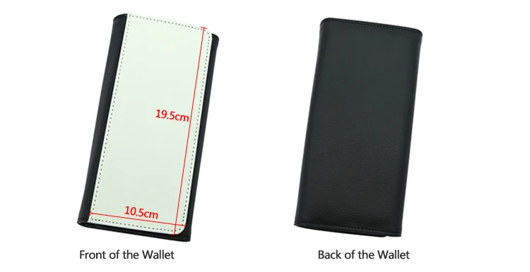 Высокое качество 2 шт./лот пустой сублимации кожаный бумажник кошелек для женщин