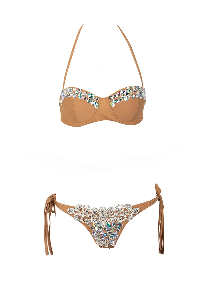 Love& Lemonade Обнаженная двухкомпонентная красочная бисероплетенная Бриллиантовая бижутерия пляжное бикини LM1286