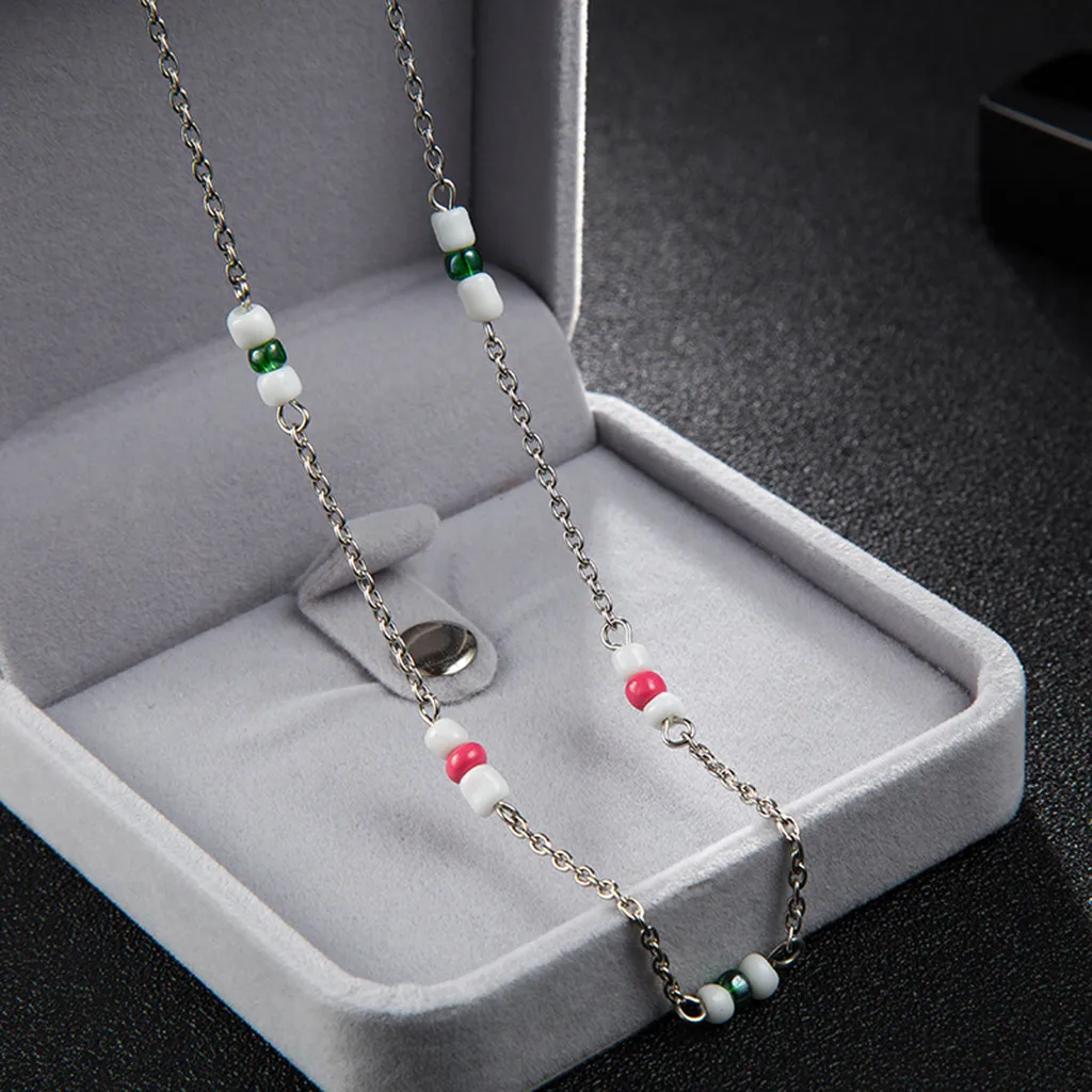 Женский браслет цепочка с бусинами и звездами в богемном стиле комплект из трех