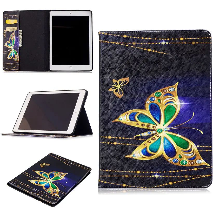 Чехол для Apple iPad 9 7 2018 2017 умный чехол A1822 Funda планшет Модный Рисунок Панда Сова PU
