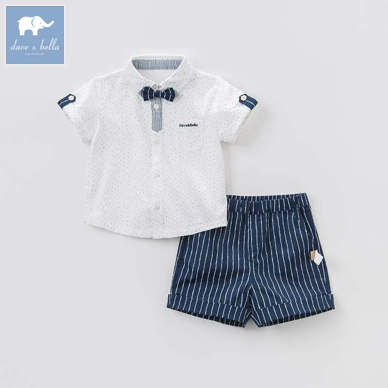 Dave bella summer baby suit boys fashion printing costumes kids clothes children boutique clothing sets DB7231 | Детская одежда и