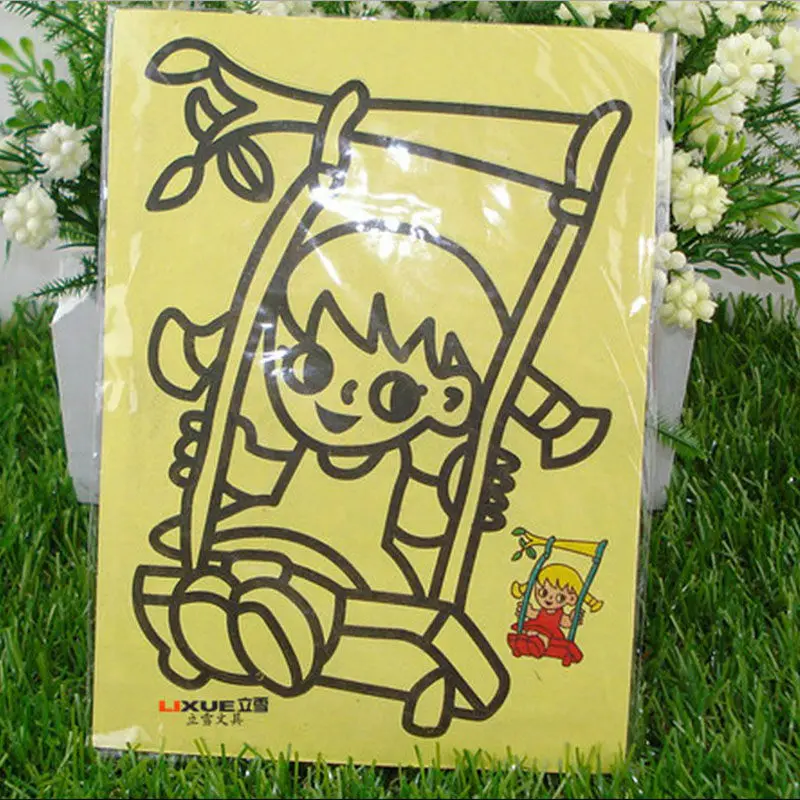 Хорошее качество 5 шт красочные картины из песка образование для детей раннее