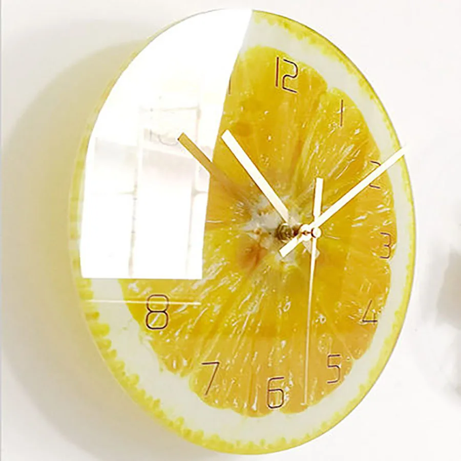 Милые Мультяшные настенные часы с фруктами детские механизмом для дома в