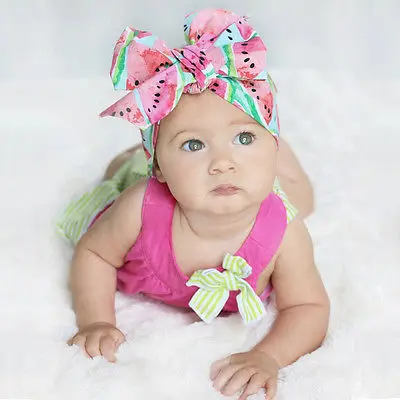 Baby Girls Toddlers Floral Flower Cotton Big Bow Hair band Headband Accessories | Детская одежда и обувь