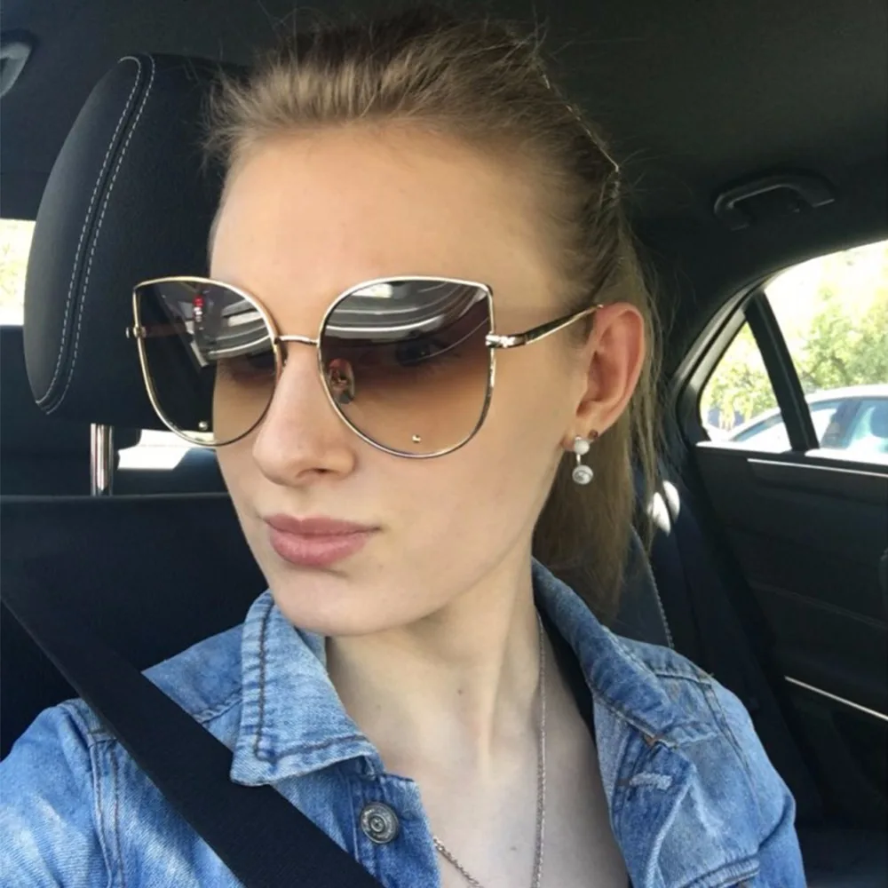 Женские солнцезащитные очки с градиентной оправой в стиле ретро|cat sunglasses|sun