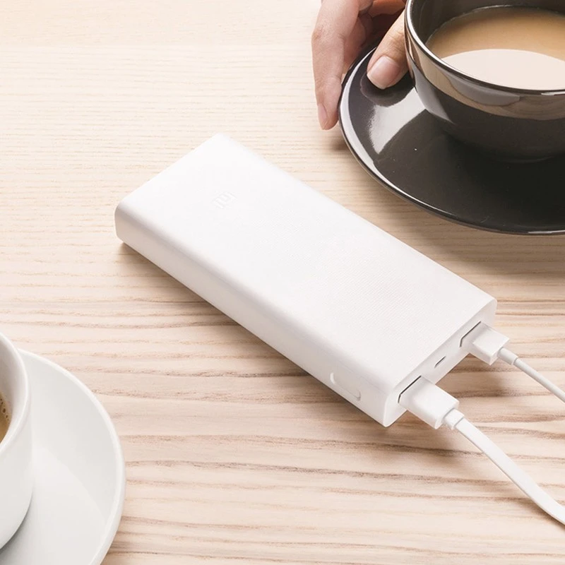 Оригинал Xiao mi power Bank 20000 мАч 2C портативное зарядное устройство Поддержка QC3.0 Dual USB