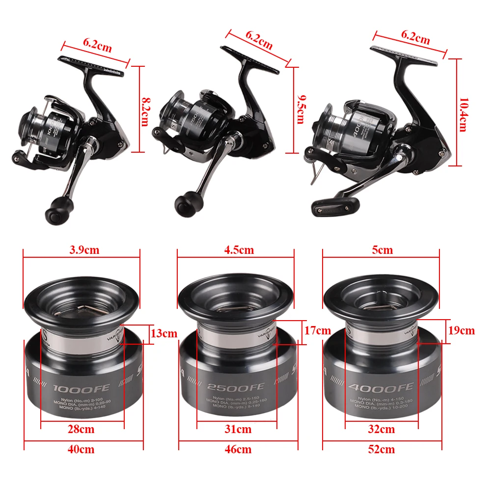Катушка для спиннинга Shimano SIENNA1000/2500/4000FE Рыболовная катушка 1 + 1BB XGT7 карпа