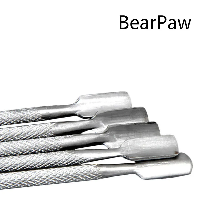 BearPaw инструменты для дизайна ногтей кутикулы толкатель из нержавеющей стали