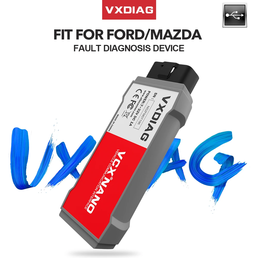 

Диагностический инструмент VXDIAG VCX NANO OBD2, Wi-Fi/USB-разъем, для автомобилей Ford IDS V123, Mazda 2 в 1, ECU