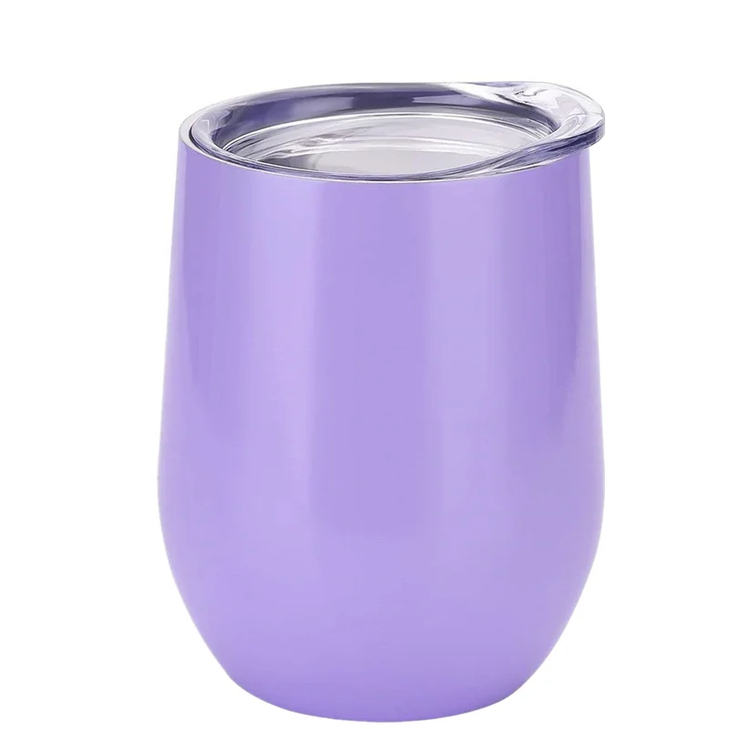 1 piece purple 12 унций с двойной изоляцией, стакан из нержавеющей стали, стакан с крышкой для кофе, коктейлей, бокал для вина - Цвет: 1 piece purple