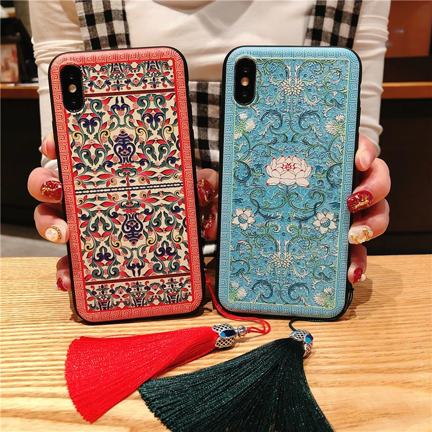 Модный мягкий чехол из ТПУ в китайском народном стиле для Apple iPhone 5 5S 6 6s 7 8 Plus X XR XS Max