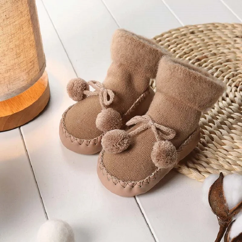 2018 New Floor Socks Baby Children Thickened With Fleece Warm Walking Shoes Skidproof Boys And Girls | Детская одежда и обувь
