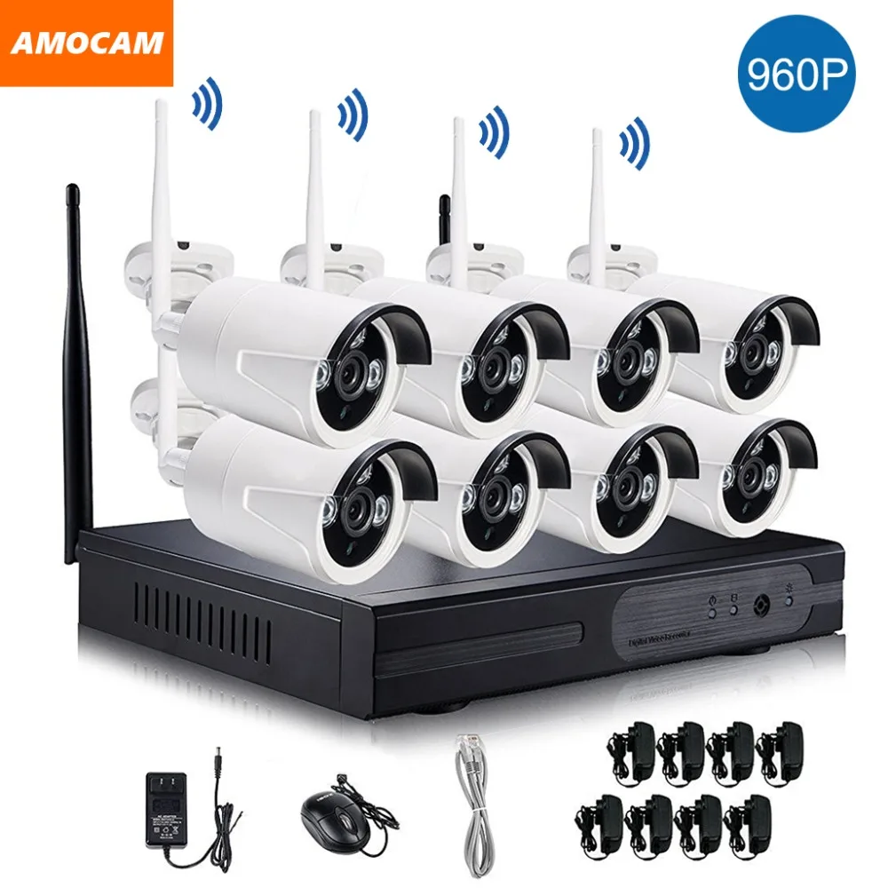

1280*960P Wireless System Network/IP Camera 8CH 960P HD WIFI NVR AUTO-PAIR Wireless CCTV Surveillance Systems Home Security