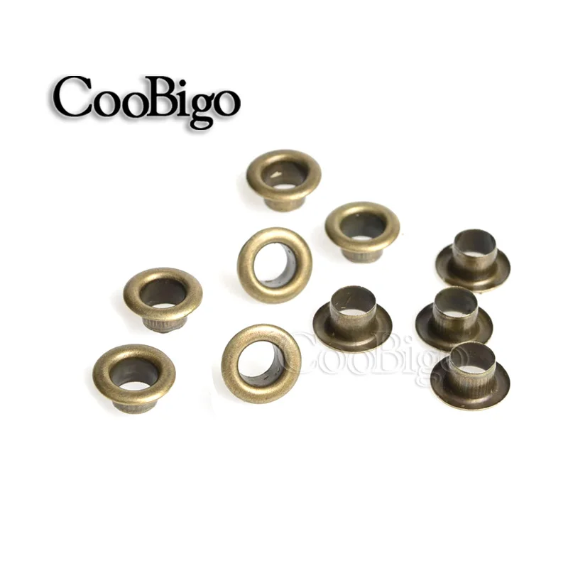 Antique Brass 100 шт отверстия 5 мм Металлические Люверсы для кожевенного ремесла Сделай Сам Скрапбукинг обувь ремень кепки сумки бирки одежда модные практичные аксессуары - Цвет: Antique Brass