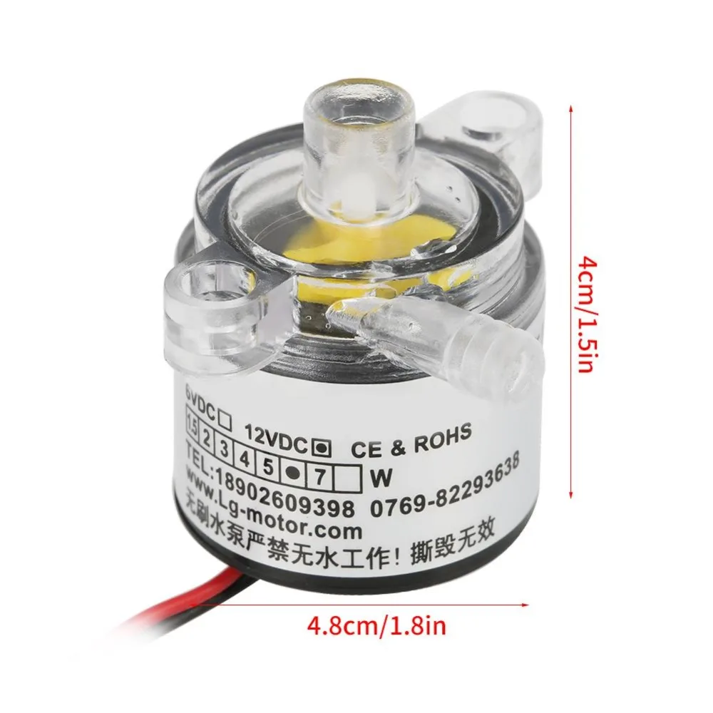 Мини водяной насос 12V DC 6W пищевой погружной Бесщеточный Водяной 2л/мин|Насосы| |