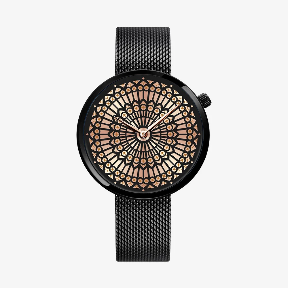 rosegold Shengke, роскошные Брендовые Часы для женщин, модные, под платье, кварцевые часы для девушек, полностью стальной сетчатый ремешок, водонепроницаемые часы, Relogio Feminino - Цвет: rosegold