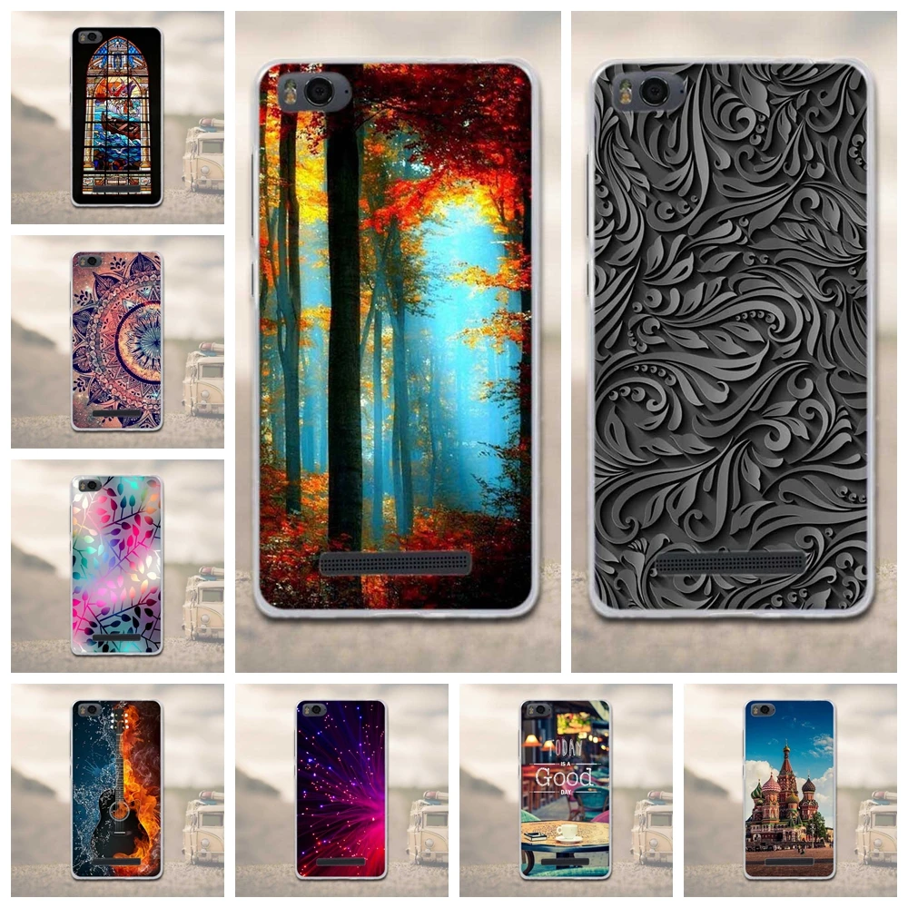Чехол для Xiaomi Mi4c Mi4i защитный чехол мягкий силиконовый 3D стерео рельефный Mi 4C 4i