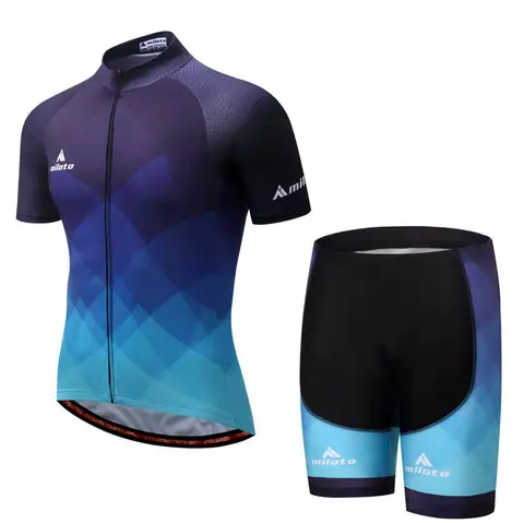 Велосипедная трикотажная одежда, быстросохнущая Мужская велосипедная летняя профессиональная одежда для велоспорта, велосипедные шорты с гелевыми подушечками, цвет синий, 2022