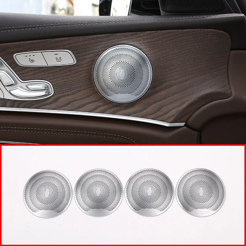 4pcs For Mercedes Benz GLC X253 E Class W213 C Class W205 Car Audio Speaker Door Loudspeaker Trim Sticker Cover