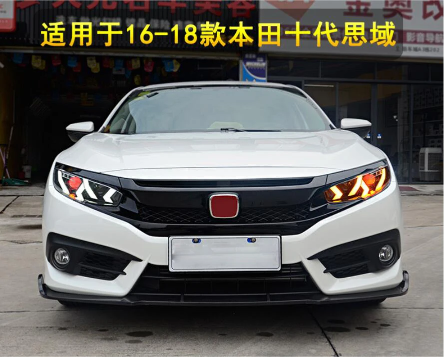 2 шт. автостайлинг фары для CIVIC 10th фары DRL год светодиодные ходовые огни биксеноновые фары противотуманные фары