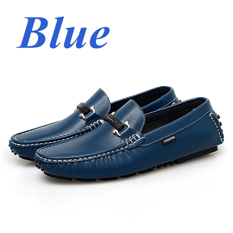 Blue Misalwa 47, белые, синие мужские лоферы, спилок, мужская повседневная обувь, люксовый бренд, светильник, мягкие мокасины, дышащие, без шнуровки, мужская обувь на плоской подошве - Цвет: Blue