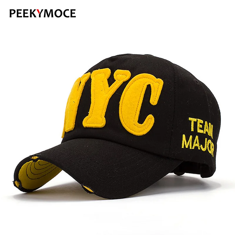 Повседневная шапка NY cubs бейсболки для взрослых брендовая черная регулируемая