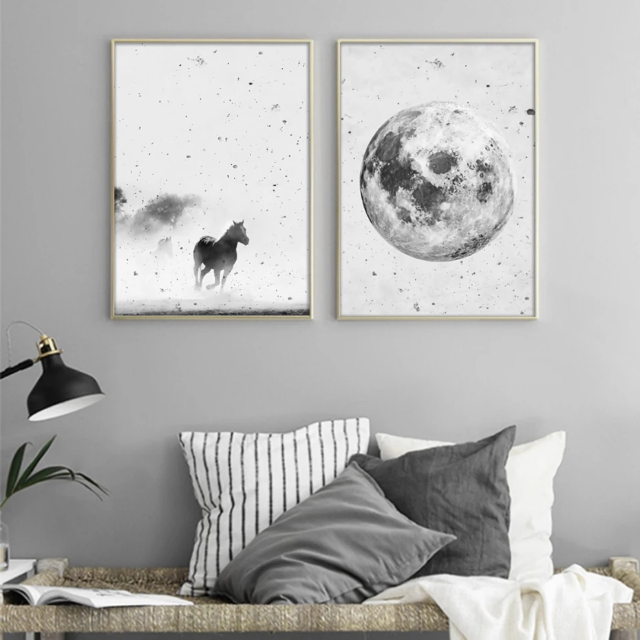 LZN Minimal Animal Canvas Paintings Black White Wall Art Nordic Posters Prints Pictures For Living Room Home Decor | Дом и сад