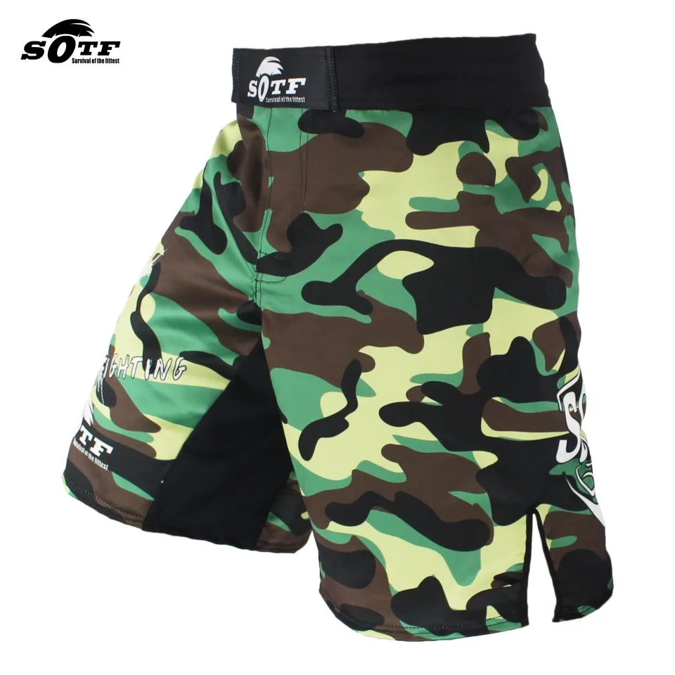 SOTF черные камуфляжные боксерские боевые дышащие шорты Tiger Muay Thai mma Одежда для