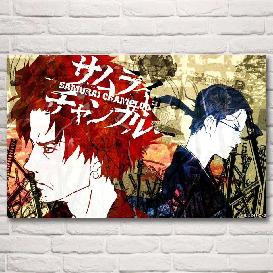FOOCAME Samurai Champloo японское аниме искусство Шелковые Плакаты и принты Живопись Домашний декор настенные картины для гостиной 22x35 дюймов